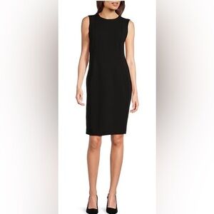 CALVIN KLEIN Solid Sleeveless Sheath Dress